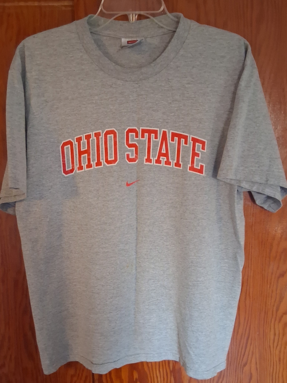 Nike Gray T-Shirt with Red Ohio State Logo